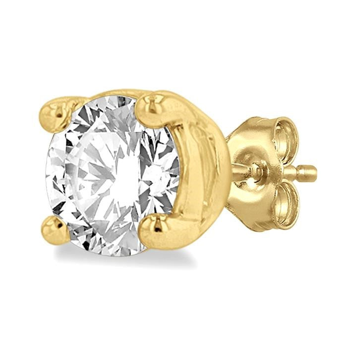 1/4 Ctw Round Cut Diamond Stud Earrings in 14K Yellow Gold