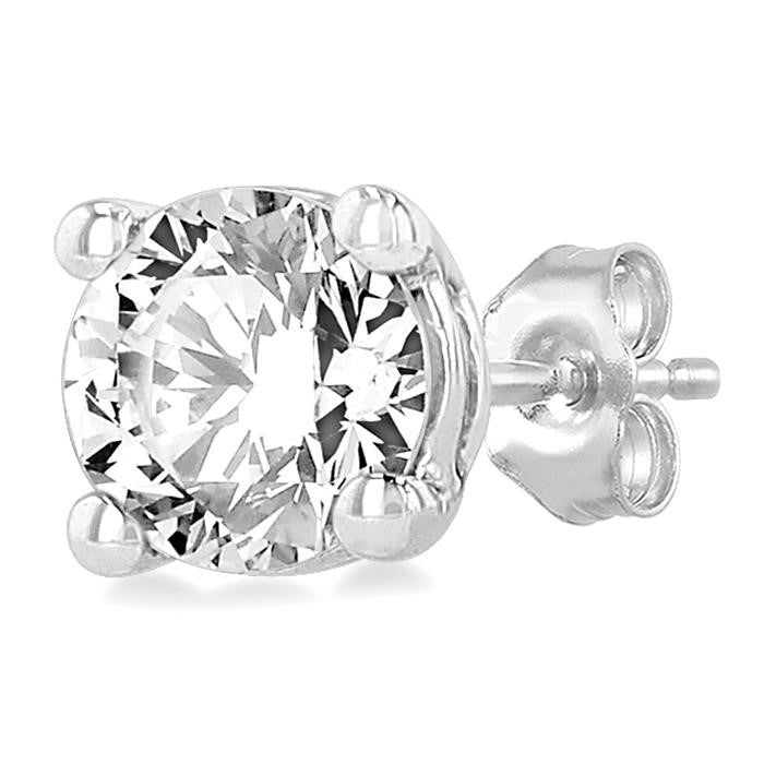 1/5 Ctw Round Cut Diamond Stud Earrings in 14K White Gold