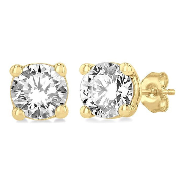 1/5 Ctw Round Cut Diamond Stud Earrings in 14K Yellow Gold
