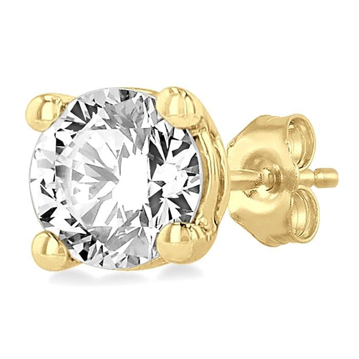 1/5 Ctw Round Cut Diamond Stud Earrings in 14K Yellow Gold