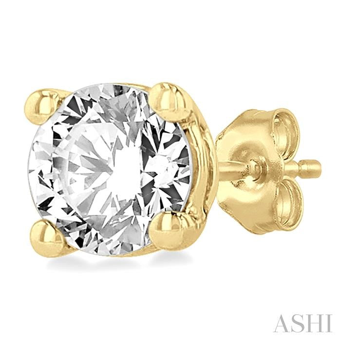 1/5 Ctw Round Cut Diamond Stud Earrings in 14K Yellow Gold