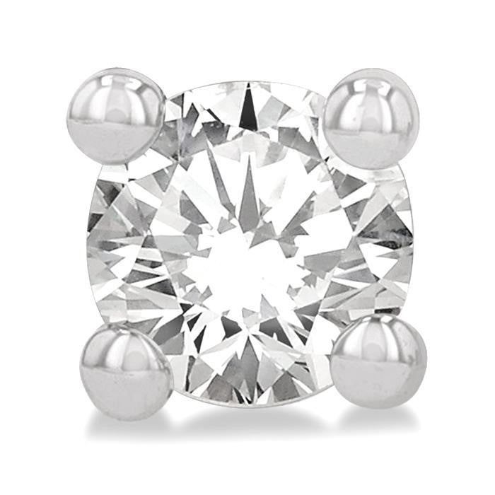 1/10 Ctw Round Cut Diamond Stud Earrings in 14K White Gold