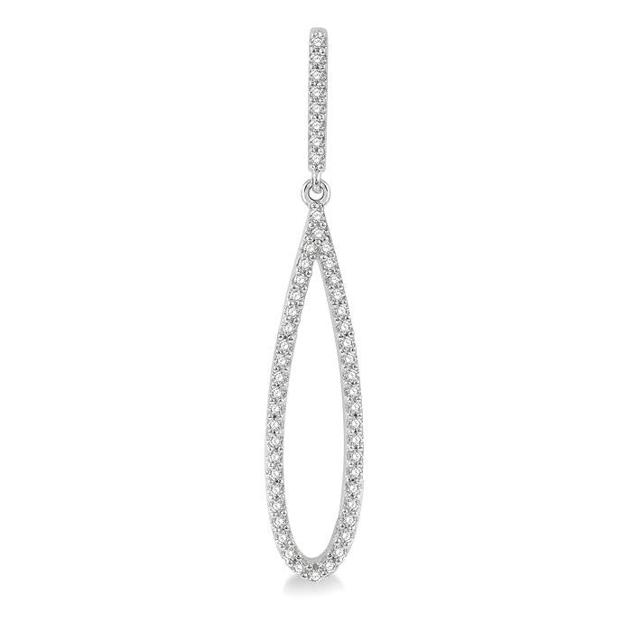 ThLinZen 14K White Gold Diamond Fashion Earrings