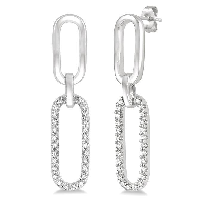 LoValTh 14K White Gold Diamond Earrings