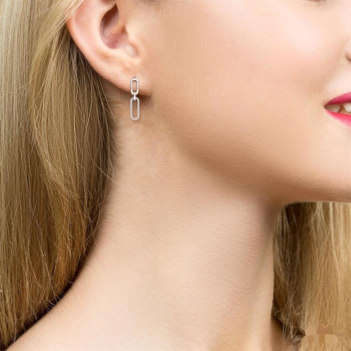 LoValTh 14K White Gold Diamond Earrings