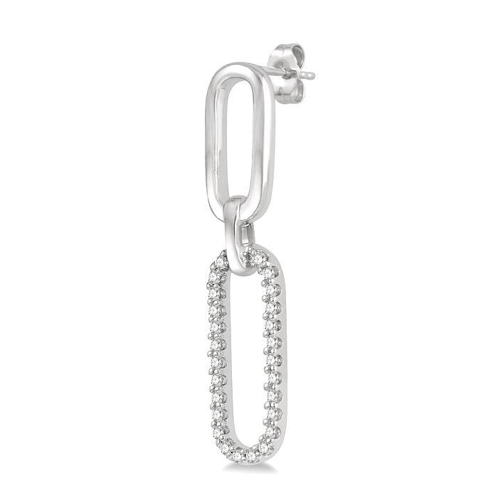 LoValTh 14K White Gold Diamond Earrings