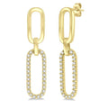 1/6 Ctw Round Cut Diamond Paperclip Earrings in 14K Yellow Gold