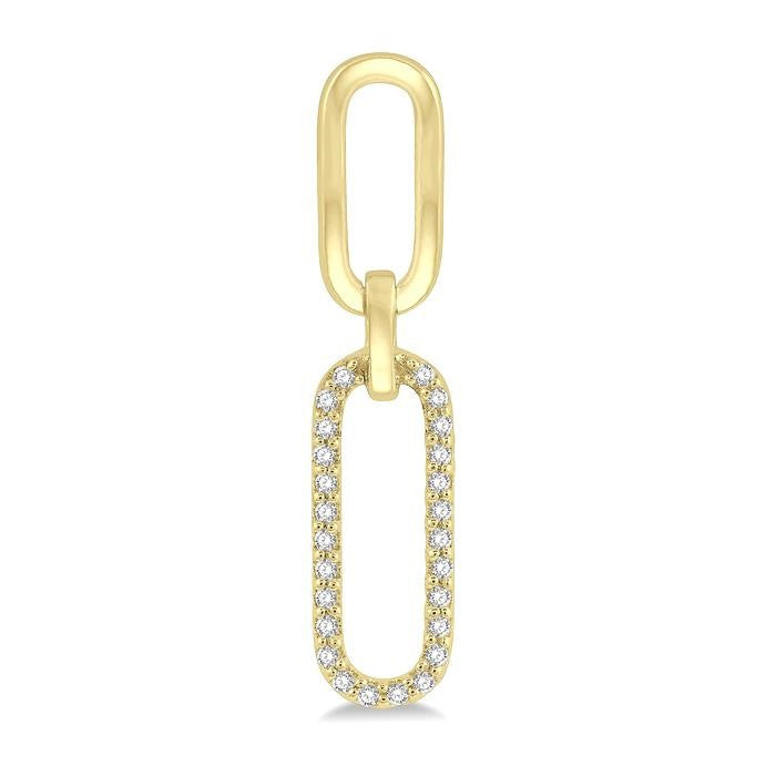 1/6 Ctw Round Cut Diamond Paperclip Earrings in 14K Yellow Gold
