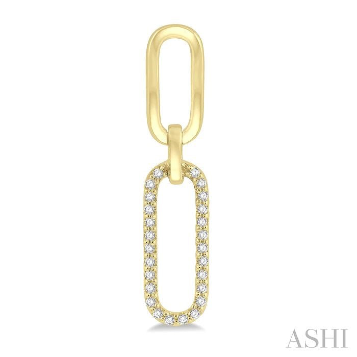 1/6 Ctw Round Cut Diamond Paperclip Earrings in 14K Yellow Gold