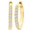 1/4 Ctw Round Cut Diamond Huggie Petite Earrings in 10K Yellow Gold