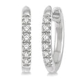 1/8 Ctw Round Cut Diamond Huggie Petite Earrings in 10K White Gold