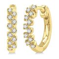 1/5 Ctw Petite Zigzag Layout Round Cut Diamond Fashion Huggies in 10K Yellow Gold