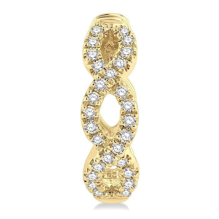 Swirl Petite Diamond Huggie Fashion Earrings
