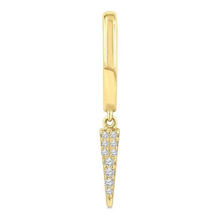 1/10 Ctw Round Cut Diamond Spike Petite Huggie Earrings in 10K Yellow Gold