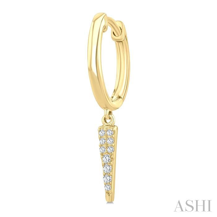 1/10 Ctw Round Cut Diamond Spike Petite Huggie Earrings in 10K Yellow Gold
