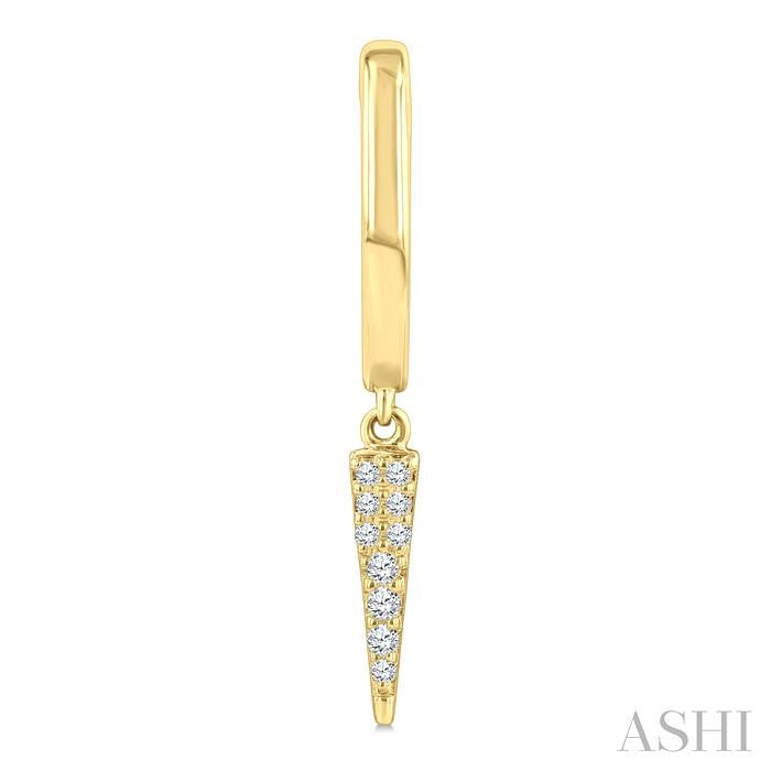 1/10 Ctw Round Cut Diamond Spike Petite Huggie Earrings in 10K Yellow Gold