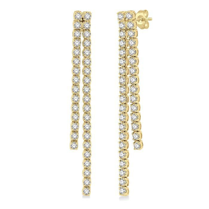 Diamond Tennis Long Earrings
