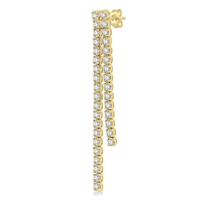 Diamond Tennis Long Earrings