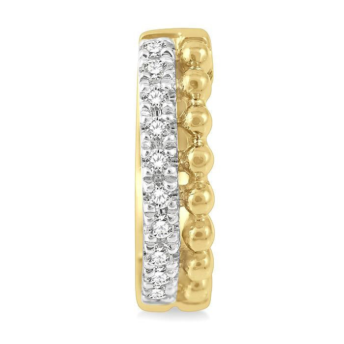 Diamond Bead Petite Huggie Earrings