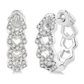 1/4 Ctw Petite Geometric Link Round Cut Diamond Fashion Huggies in 10K White Gold