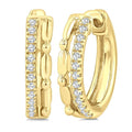 1/10 Ctw Round Cut Diamond Bead Petite Huggie Fashion Earrings in 10K Yellow Gold