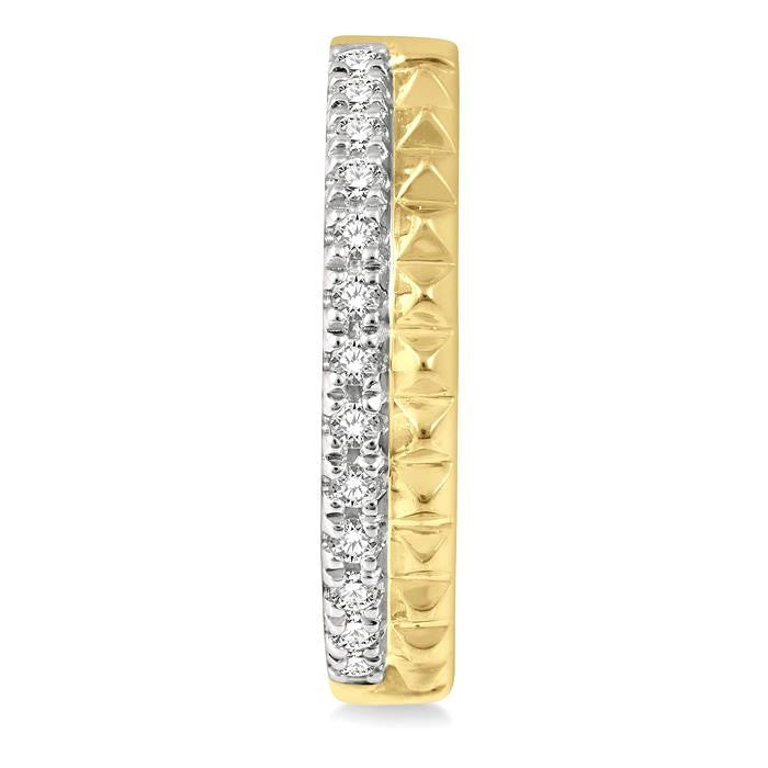 1/10 Ctw Pyramid Round Cut Diamond Huggie Petite Earrings in 10K Yellow Gold