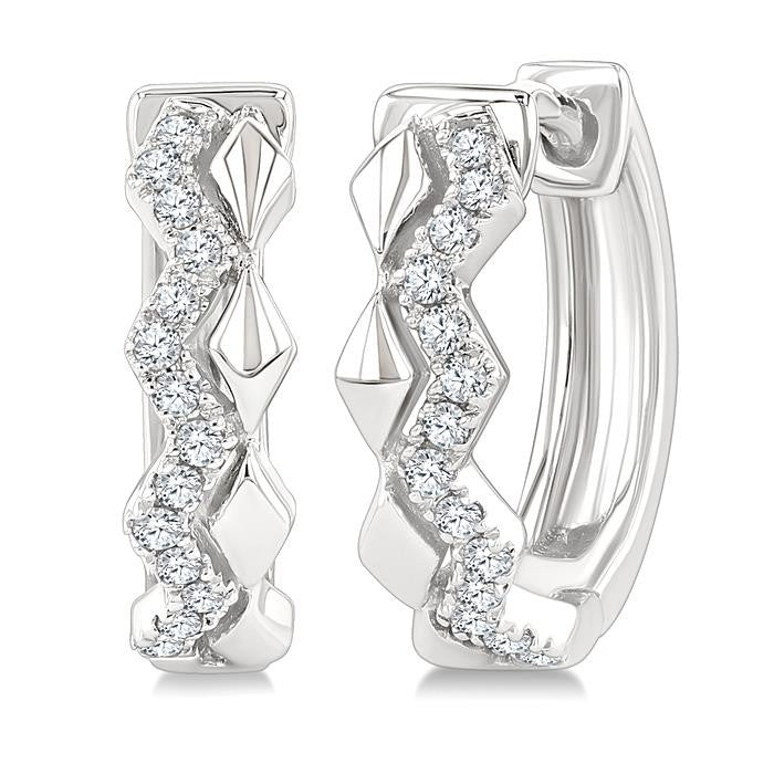 Geometric Petite Diamond Huggie Fashion Earrings