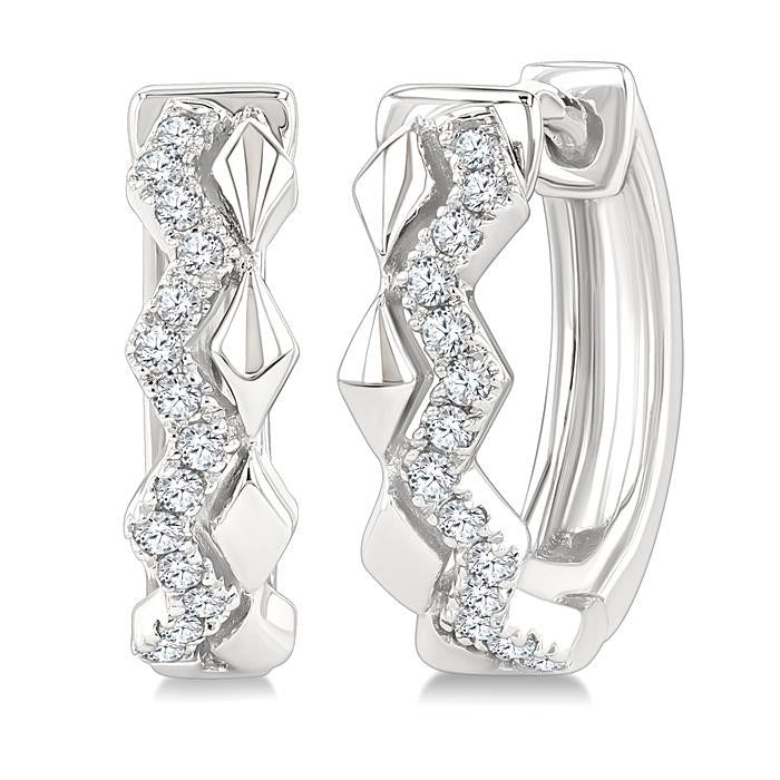 Geometric Petite Diamond Huggie Fashion Earrings
