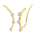 1/8 Ctw Round Cut Diamond Fashion Ear Climbers in 10K Yellow Gold