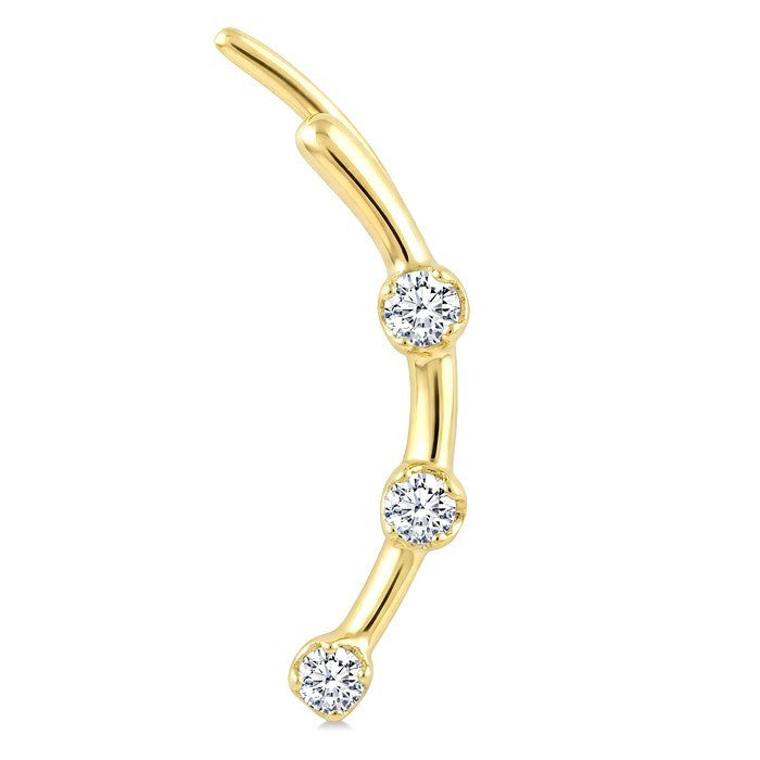 1/8 Ctw Round Cut Diamond Fashion Ear Climbers in 10K Yellow Gold