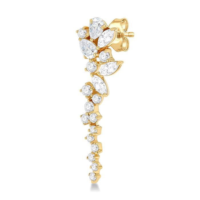 Mixed Shape Scatter Diamond Fashion Earrings