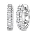 LinThOra 14K White Gold Diamond Pave Earrings