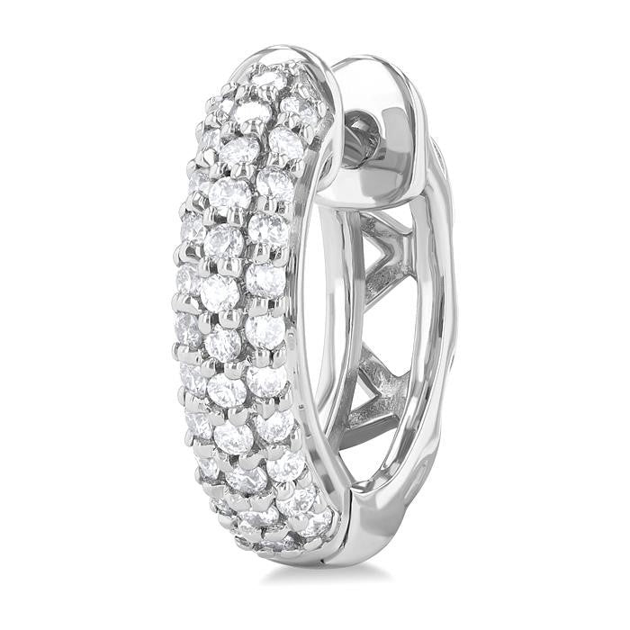 LinThOra 14K White Gold Diamond Pave Earrings