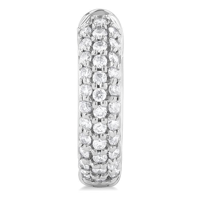 LinThOra 14K White Gold Diamond Pave Earrings