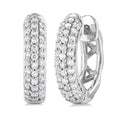LinThOra 14K White Gold Diamond Pave Earrings