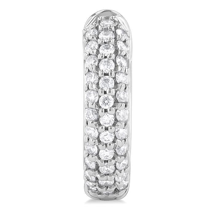 LinThOra 14K White Gold Diamond Pave Earrings