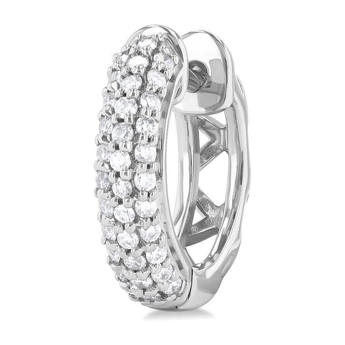 LinThOra 14K White Gold Diamond Pave Earrings