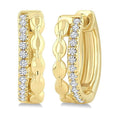 1/10 Ctw Round Cut Diamond Petite Huggie Earrings in 10K Yellow Gold