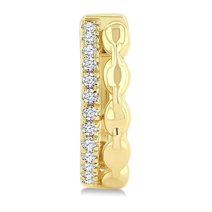 1/10 Ctw Round Cut Diamond Petite Huggie Earrings in 10K Yellow Gold