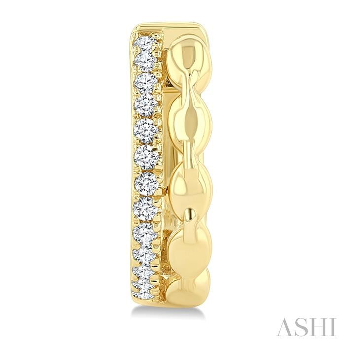 1/10 Ctw Round Cut Diamond Petite Huggie Earrings in 10K Yellow Gold