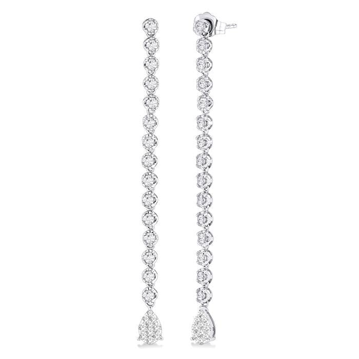 Pear Shape Shine Bright Diamond Long Earrings