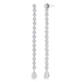 1 1/4 Ctw Shine Bright Pear Shape Dangle Tip Round Cut Diamond Fashion Long Earrings in 14K White Gold