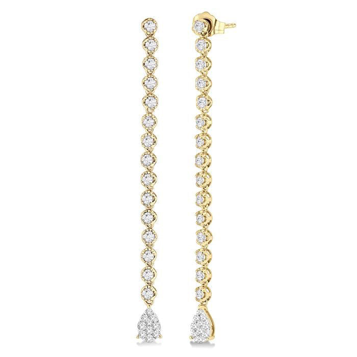 Pear Shape Shine Bright Diamond Long Earrings