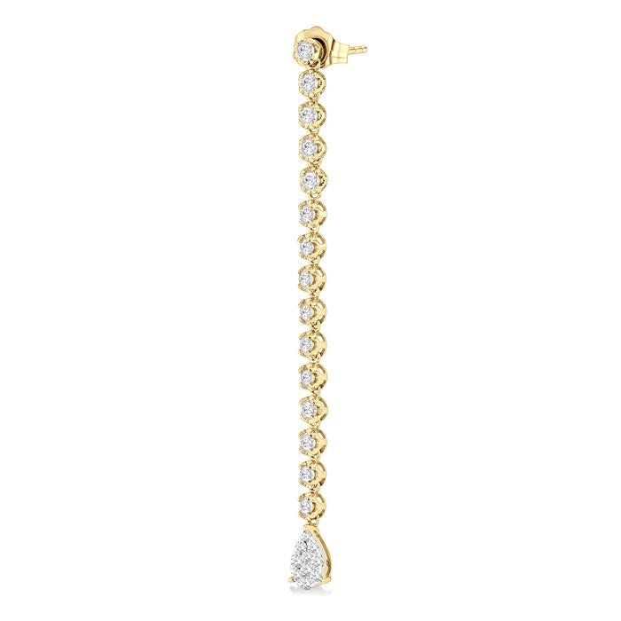 Pear Shape Shine Bright Diamond Long Earrings