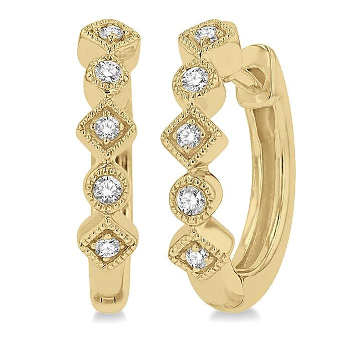 Petite Diamond Huggie Fashion Earrings