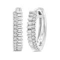Petite Fluted Diamond Huggie Fashion Earrings