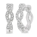 Swirl Petite Diamond Huggie Fashion Earrings