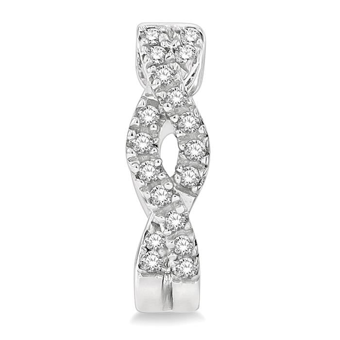 Swirl Petite Diamond Huggie Fashion Earrings