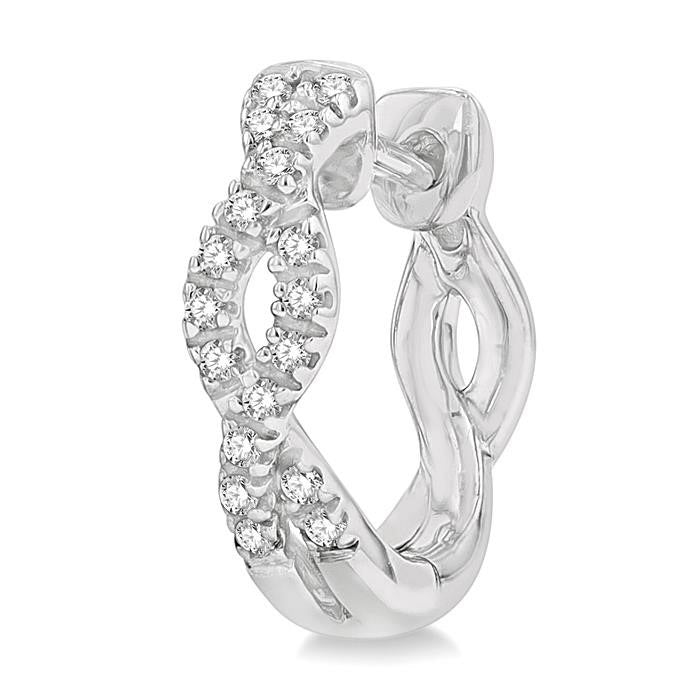 Swirl Petite Diamond Huggie Fashion Earrings
