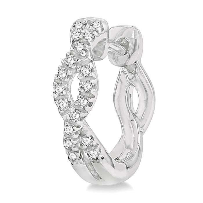 Diamond Swirl Petite Huggie Earrings